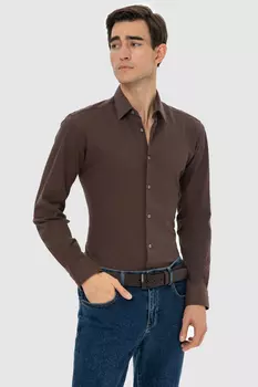 Сорочка приталенная Limited edition из хлопка, устойчивого к сминанию