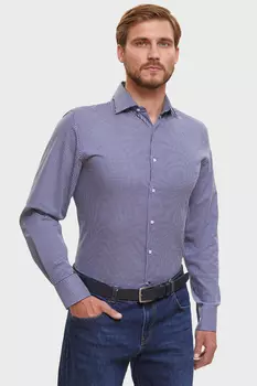 Сорочка свободного прилегания из хлопка в клетку