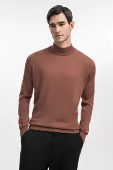 Водолазка из хлопка, шелка и льна