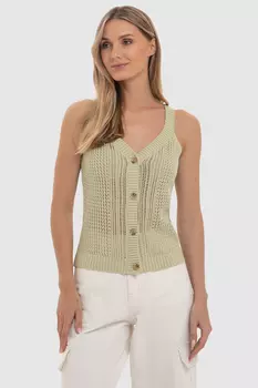 Вязаный топ на пуговицах