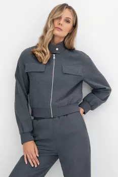 Жакет-бомбер из смесовой шерсти