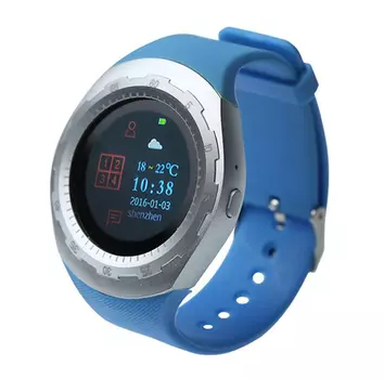 Часы CARCAM SMART WATCH A7 - SILVER, Blue silicone