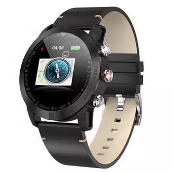 Часы CARCAM SMART WATCH S10 - BLACK, Черная кожа