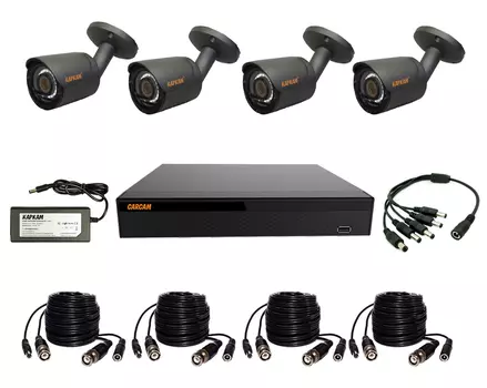 Готовый комплект видеонаблюдения CARCAM VIDEO KIT 2M-8 4 камеры