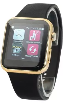 Часы CARCAM SMART WATCH A9 GOLD - Черная кожа