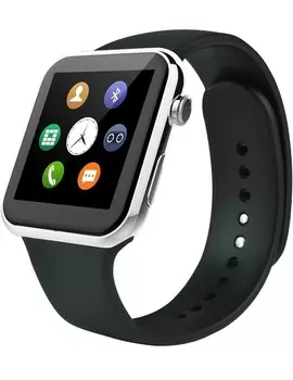 Часы CARCAM SMART WATCH A9 SILVER - Черная кожа