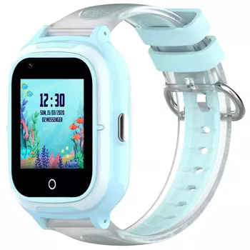 Детские 4G LTE смарт-часы с камерой и GPS-трекером WONLEX KT23 BLUE