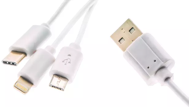 Кабель для зарядки USB-A/MicroUSB/USB-C/Lightning