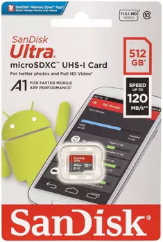 Карта памяти SanDisk Ultra 512GB microSDXC Class 10 (SDSQUA4-512G-GN6MN)