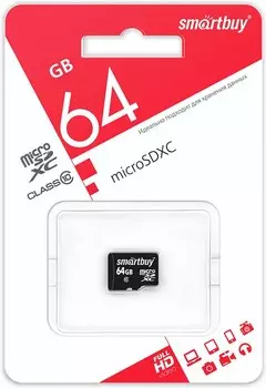Карта памяти SmartBuy 64GB microSDXC Class10 (без адаптера)