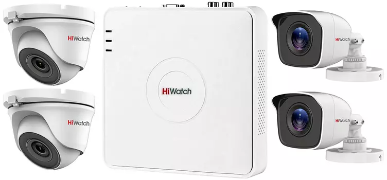Комплект видеонаблюдения HiWatch KIT 2N4M1 4 камеры