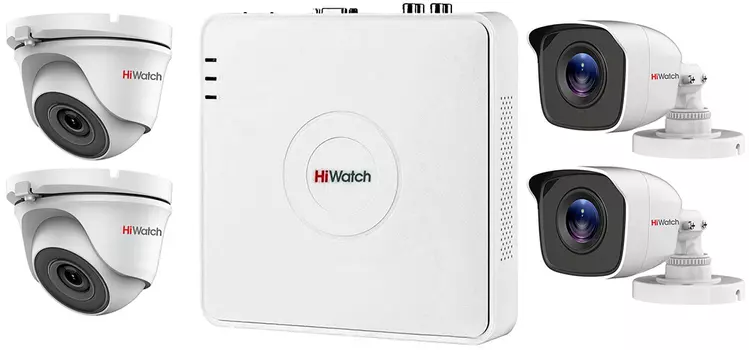 Комплект видеонаблюдения HiWatch KIT 2P4M1 4 камеры