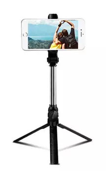 Монопод для селфи со штативом Selfie Stick Tripod Bluetooth XT-10P Black