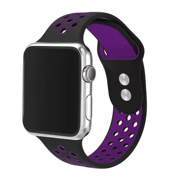 Ремешок для Apple watch 38mm Nike Silicon Loop чёрный/сиреневый
