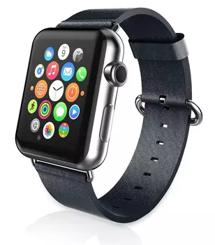 Ремешок для Apple watch 38mm PU Leather чёрный