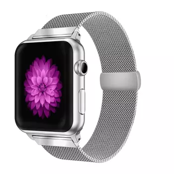 Ремешок для Apple watch 42mm Milanese Loop серебро