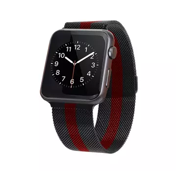 Ремешок для Apple watch 42mm Milanese Loop Металл черный с красным