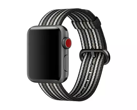 Ремешок для Apple watch 42mm New Canvas Band чёрный/белый