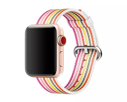 Ремешок для Apple watch 42mm New Canvas Band красный/розовый/белый