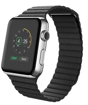 Ремешок для Apple watch 42mm PU Leather чёрный