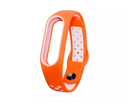 Ремешок для Mi Band 2 Nike оранжевый/белый