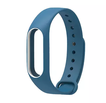 Ремешок для Mi Band 2 Silicon Loop синий/белый