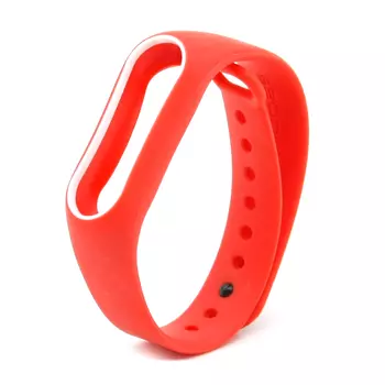 Ремешок для Mi Band 2 Silicon Loop красный/белый