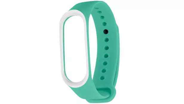 Ремешок для Mi Band 3/4 Silicon Loop зеленый/белый
