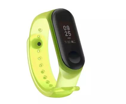 Ремешок для Mi Band 3/4 transparent silicone loop желтый