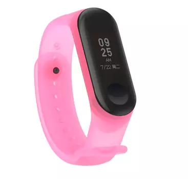 Ремешок для Mi Band 3/4 transparent silicone loop розовый