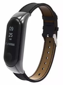 Ремешок для Mi Band 3 Steel+Leather чёрный