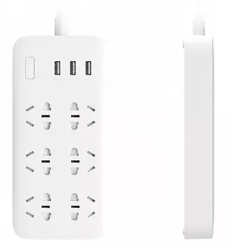 Удлинитель Xiaomi Mi Power Strip (6 розеток+3 USB порта) White