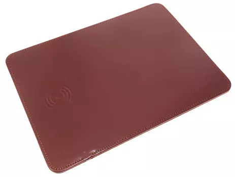 Коврик для мыши с беспроводной зарядкой смартфона Wireless Charging Mouse PAD RS-10 коричневый