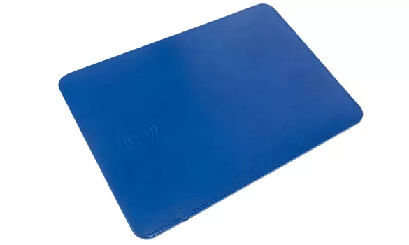 Коврик для мыши с беспроводной зарядкой смартфона Wireless Charging Mouse PAD RS-10 синий
