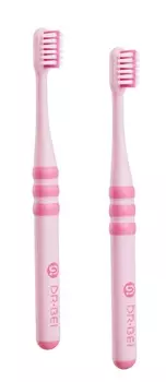 Комплект детских зубных щеток Xiaomi Dr. Bei Toothbrush (2 шт) - Pink