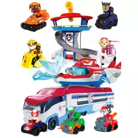 Игровой набор из 7 героев с машинками +Огромный Автовоз + База + Самолет Щенячий патруль