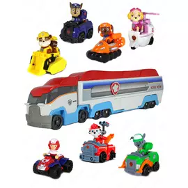 Игровой набор из 7 героев с машинками + Огромный Автовоз Щенячий патруль Премиум