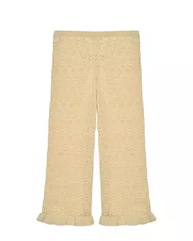 Ажурные вязаные брюки, кремовые Mipounet