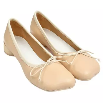 Балетки на низком каблуке, бежевые MM6 Maison Margiela