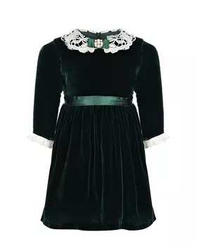 Бархатное платье темно-зеленого цвета Eirene детское
