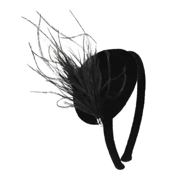 Бархатный ободок с отделкой перьями Eirene детский