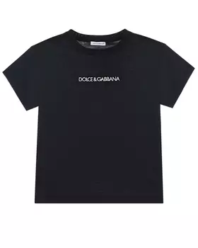 Базовая черная футболка с логотипом Dolce&amp;Gabbana детская
