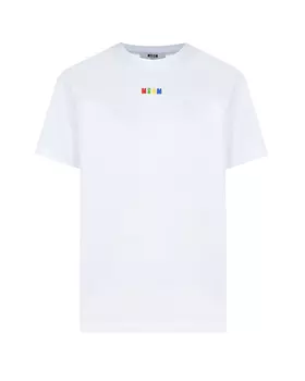 Белая базовая футболка MSGM