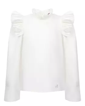 Белая блуза с оборками Monnalisa детская
