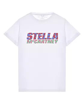 Белая футболка с цветочным лого Stella McCartney детская