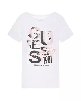 Белая футболка с крупным лого Guess детская