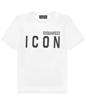 Белая футболка с принтом "ICON" Dsquared2 детская
