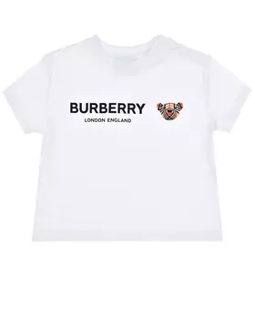 Белая футболка с принтом "Мишка" Burberry детская