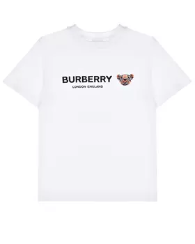 Белая футболка с принтом "Thomas Bear" Burberry детская