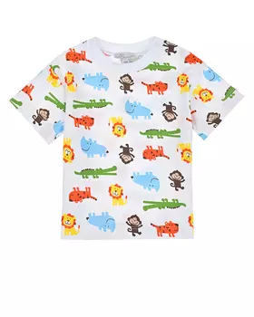 Белая футболка с принтом "зверята" Dan Maralex детская